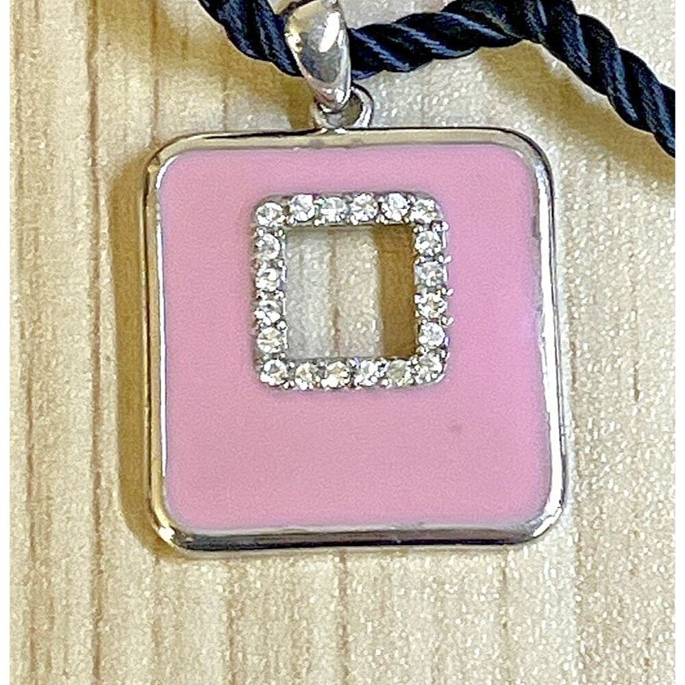 VCLM Rhinestones and Pink with a Silver Tone 16" Necklace Minimalist, Feminine